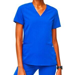 NWT FIGS Casma Three-Pocket Scrub Top - Royal Blue